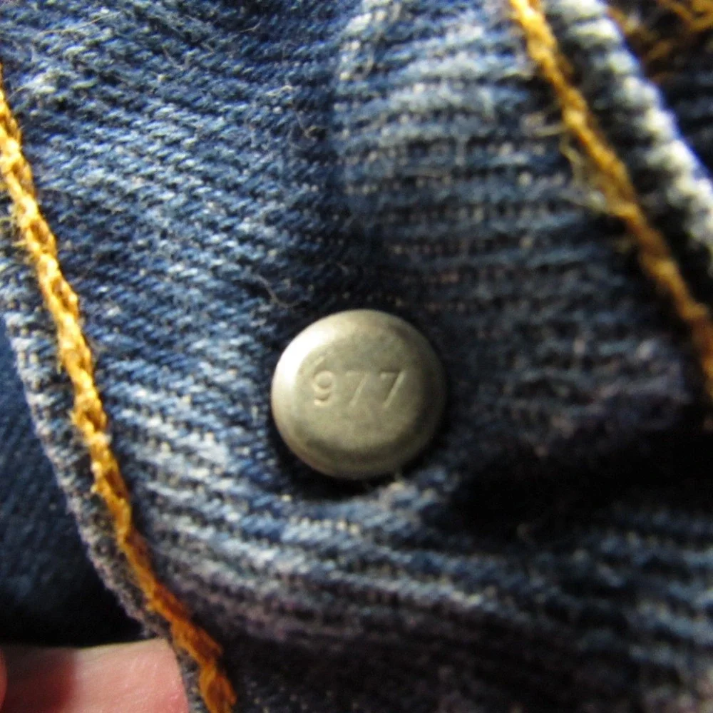 Vintage Levis 505 Jeans Mens 42x32 Blue Denim Orange Tab Black Bat Wing May 1996